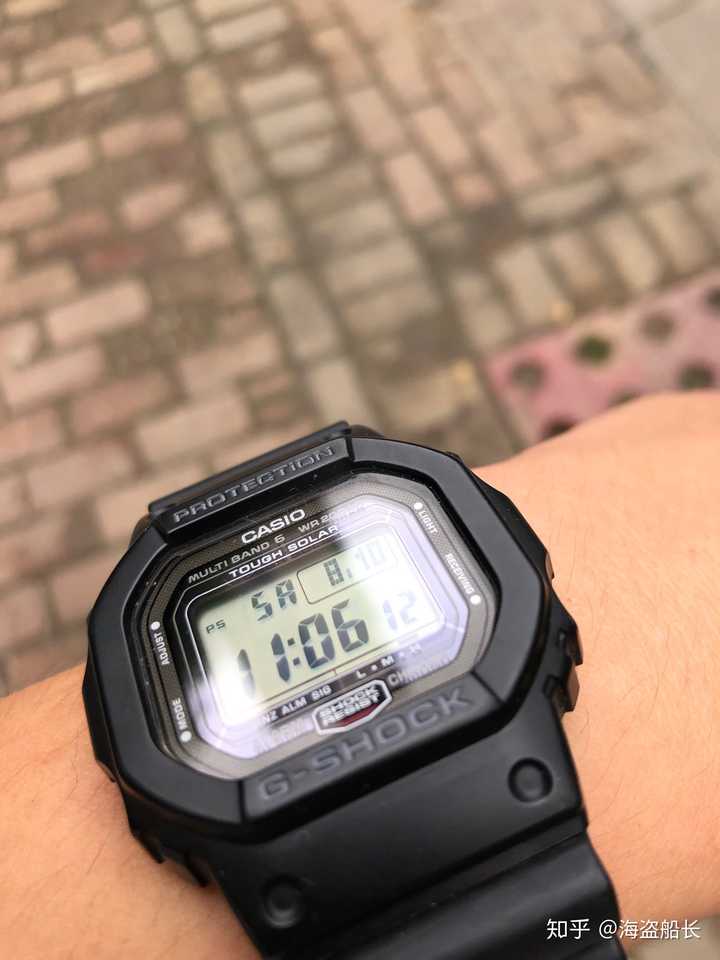 卡西欧gw5000 很经典的一款 表带很软 200m防水 六局电波 太阳能 #宝