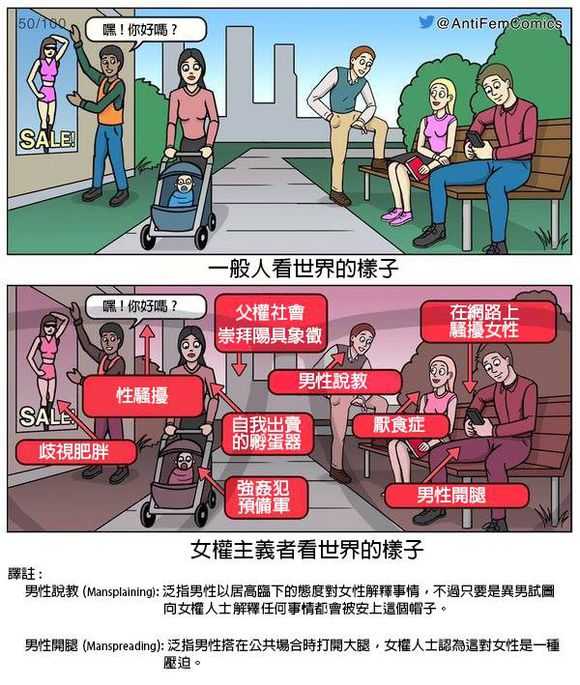 女权永远不会满足,所以在女权眼里,永远都是男权社会.