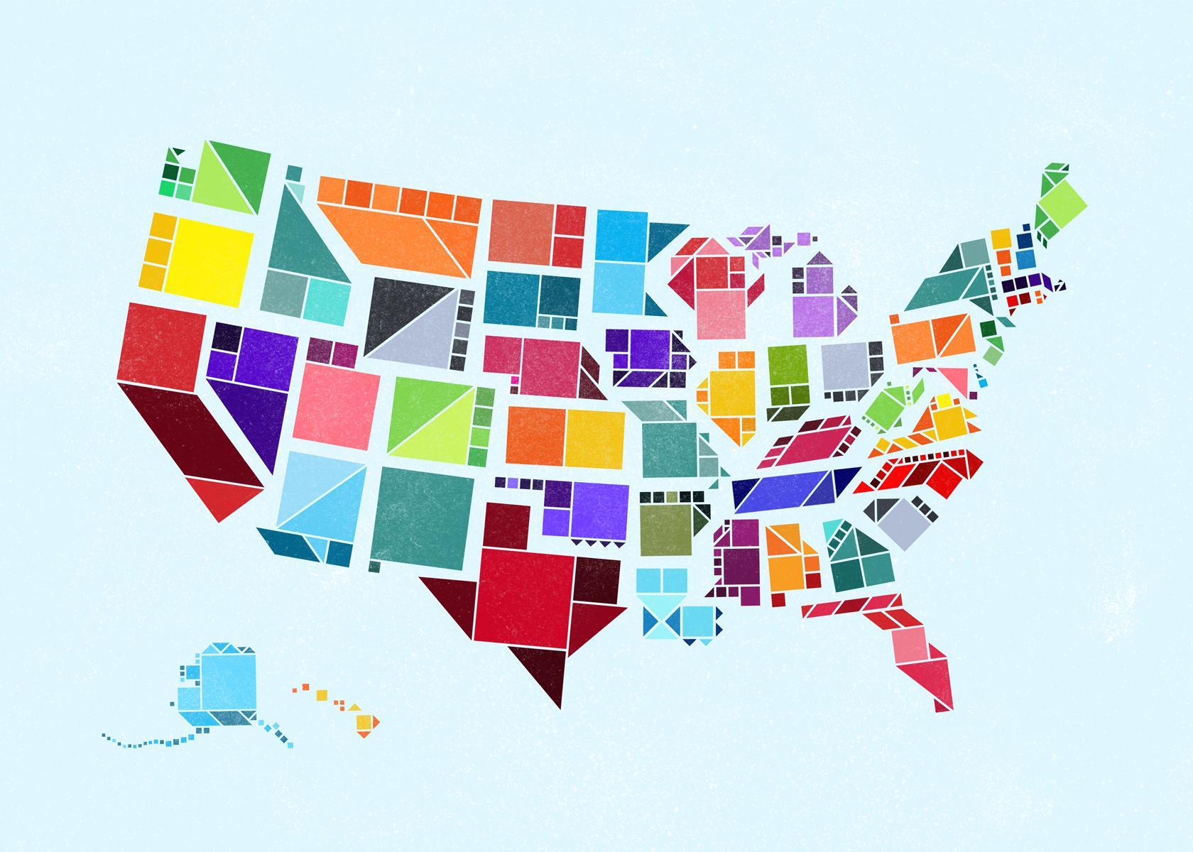 美国政区地图 - 美国地图 - 地理教师网
