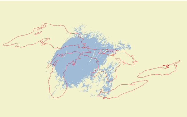 苏必利尔湖地形图图片
