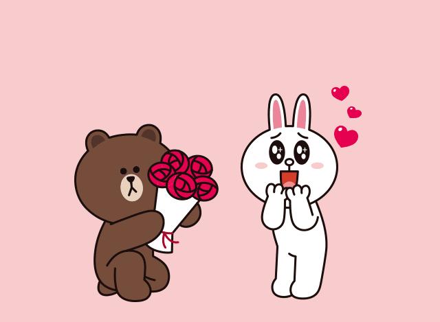 七夕有你linefriends布朗熊要求婚可妮兔了