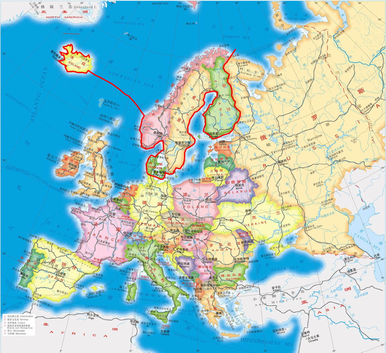 北欧、中欧,南欧,东欧,西欧是怎么个划分?地理