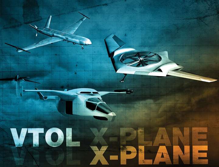 4. DAPRA�����������Ƚ��о���Ŀ�֣������о���Xplane������ʽ���֣���ת����ʽ���ȡ�VTOL X-Plane��Ŀ�Լ�����֤�����з�Ҫ��������ٳ������е�����ٶȴﵽ300����400�ڣ�555.6ǧ��/ʱ��740.8ǧ��/ʱ�����ڷɻ���ͣЧ�ʴ�60%���������75%���۸�������Ѳ������ȣ���5-6������ߵ�10��������Я���ɻ�������40%����Ч�غɣ��ɻ�Ԥ��������Ϊ1��-1.2�����4535.92-5443.1ǧ�ˣ��������ǹ���������ͼ��
