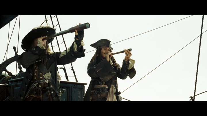 杰克为了跟巴博萨比长度. 第一次,输给了巴博萨.