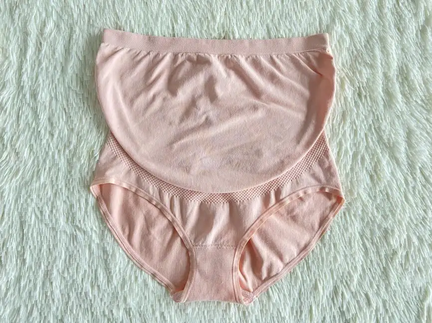 Maternity Panties Seamless High Waist Belly Support Pregnancy Underwear  孕妇内裤大码高腰托腹孕晚期中期无痕纯棉孕期内裤女