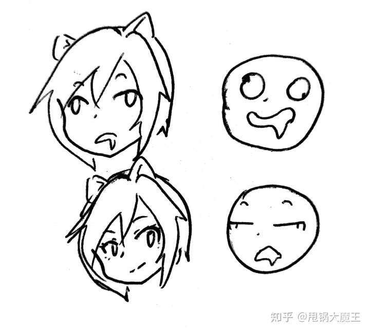 以上就是画痴呆脸的简易技法