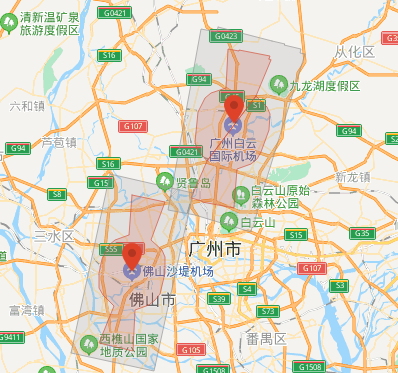 飞游无人机 已认证的官方帐号 你好,以下是广州的禁飞区 主要围绕白云