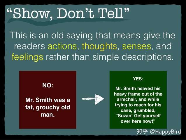 记叙文写作手法 Show Don T Tell 知乎