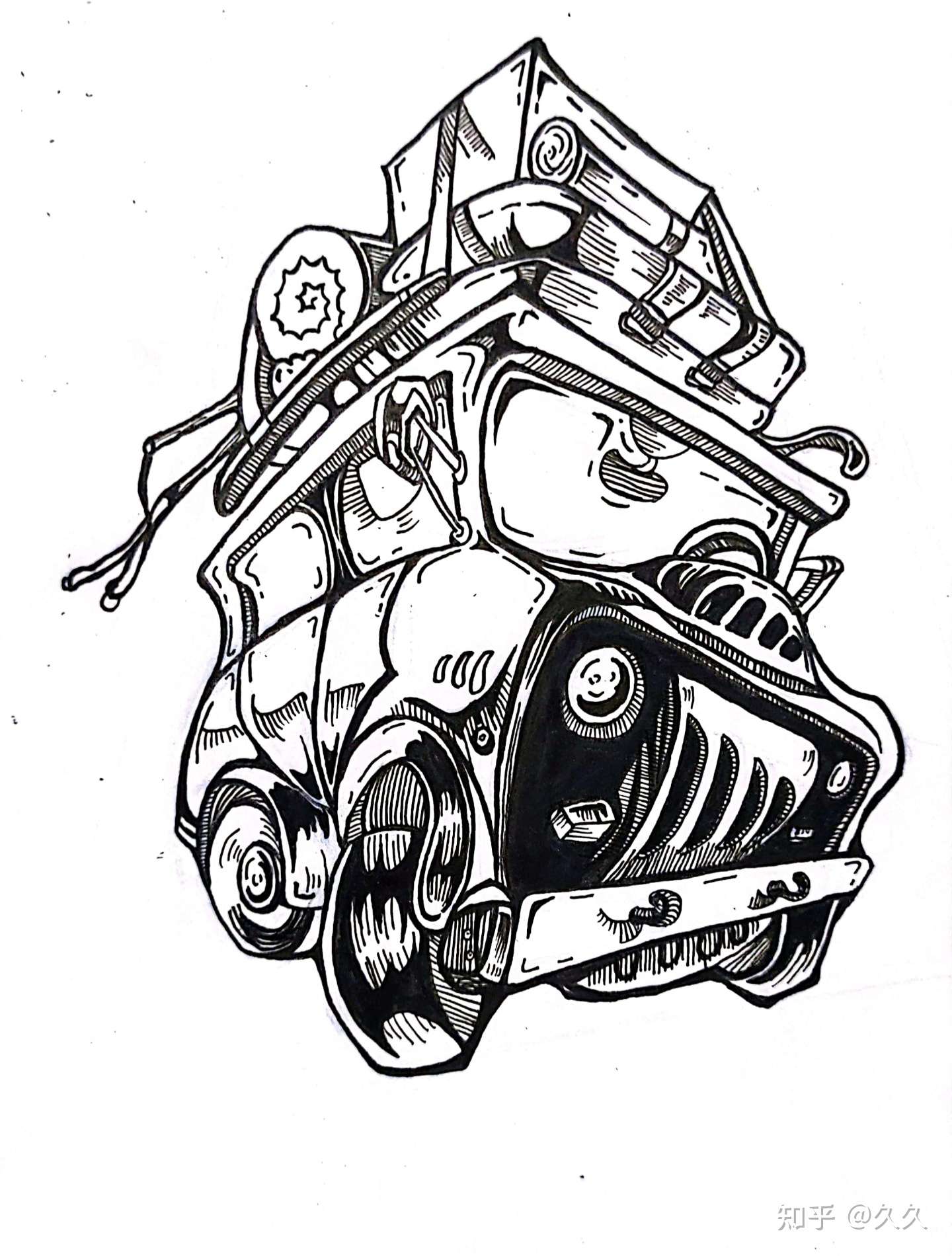 久久 的想法: 黑白装饰画素材单体临摹~ 打算设计考研的… - 知乎