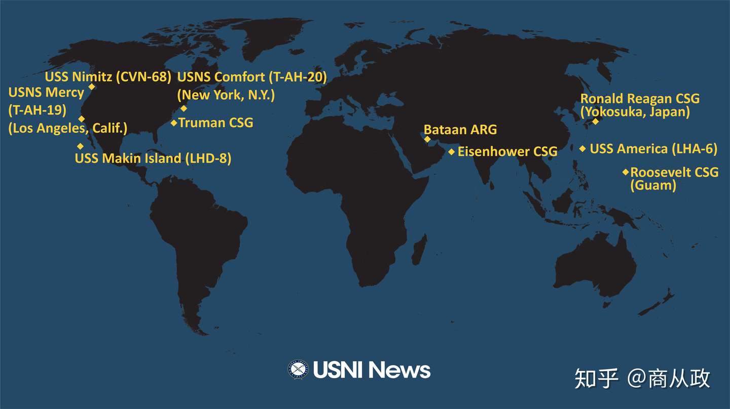 美国海军舰队位置追踪 年4月27日 知乎
