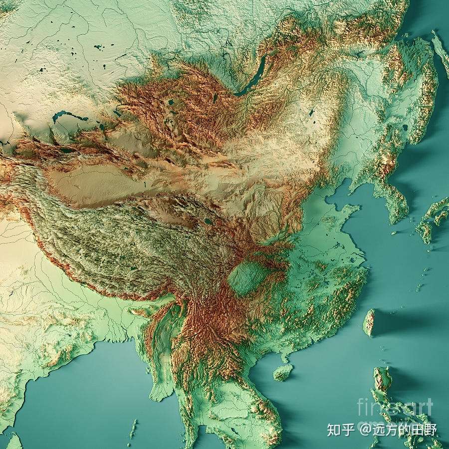 3d立体中国地势图 10m高清大图 知乎