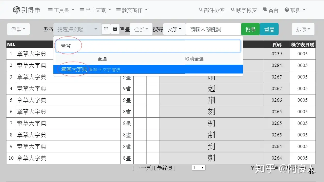 20200430《章草大字典》(上下册)索引數位化完成- 知乎