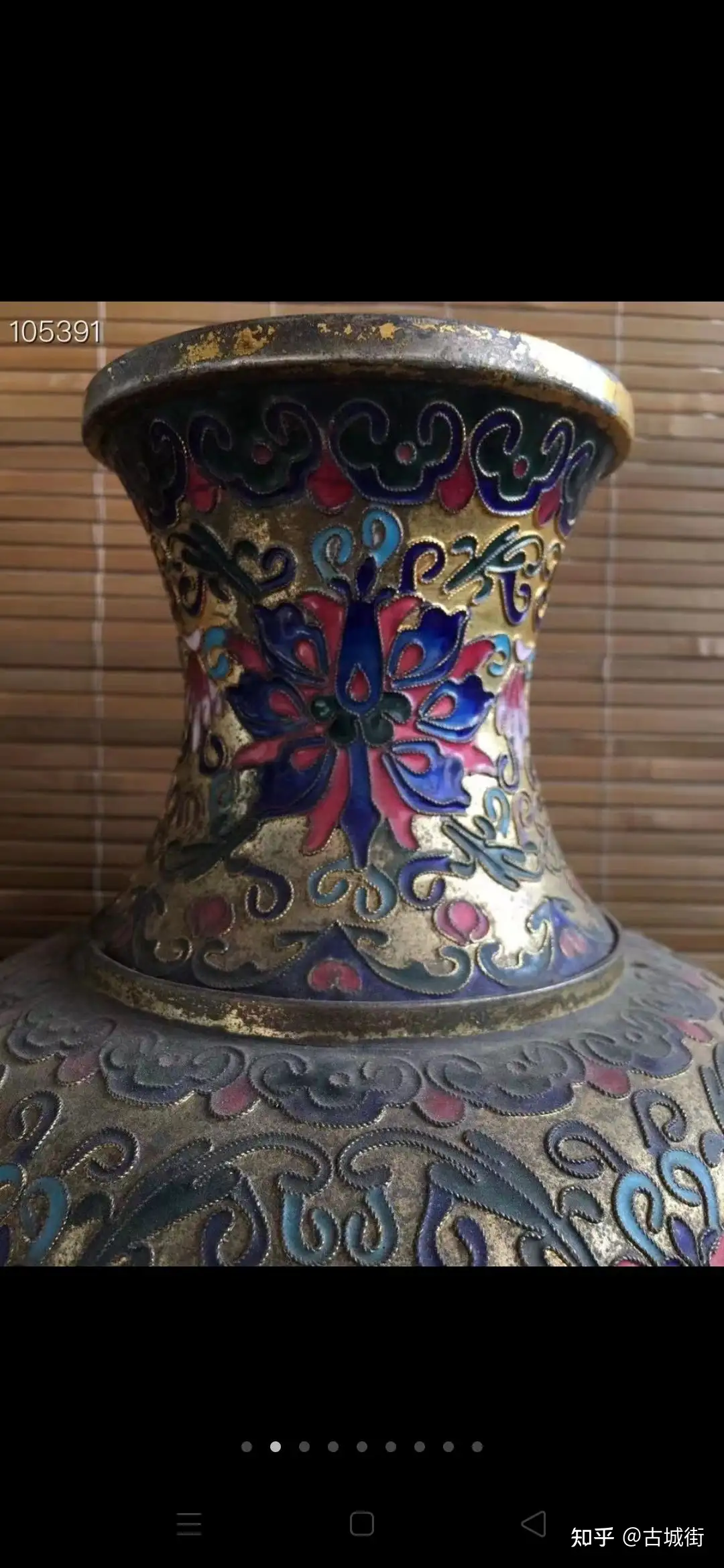 大清乾隆掐丝珐琅花瓶一对，铜胎，高级景泰蓝，皇室工艺精湛独到，复杂
