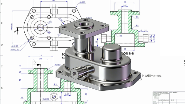 SW实战营 的想法: SolidWorks教程国外图纸建模案例-有参数 | #SolidWorks教程 #SolidWorks技巧 ...