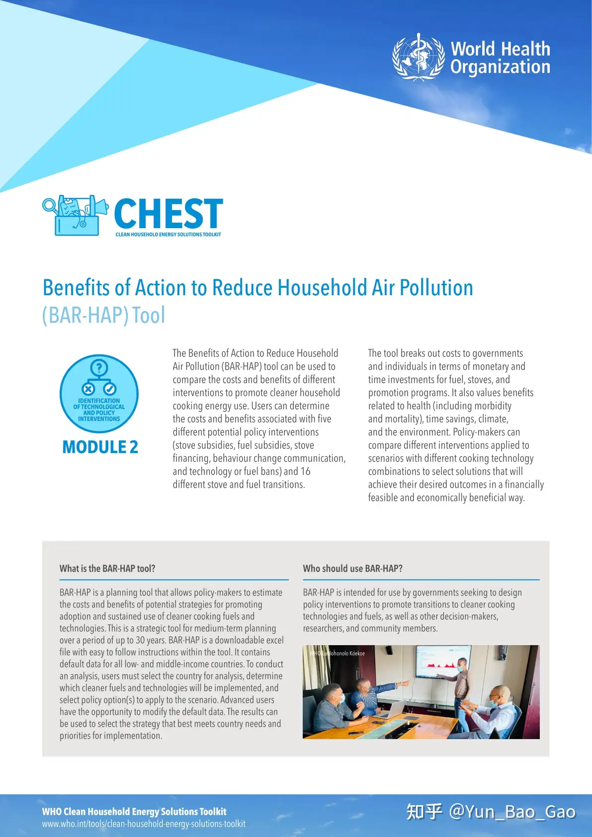 WHO Clean Household Energy Solutions Toolkit (CHEST)