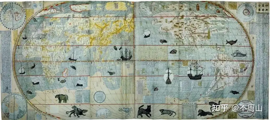 明朝的世界地图：《坤舆万国全图》高清- 知乎