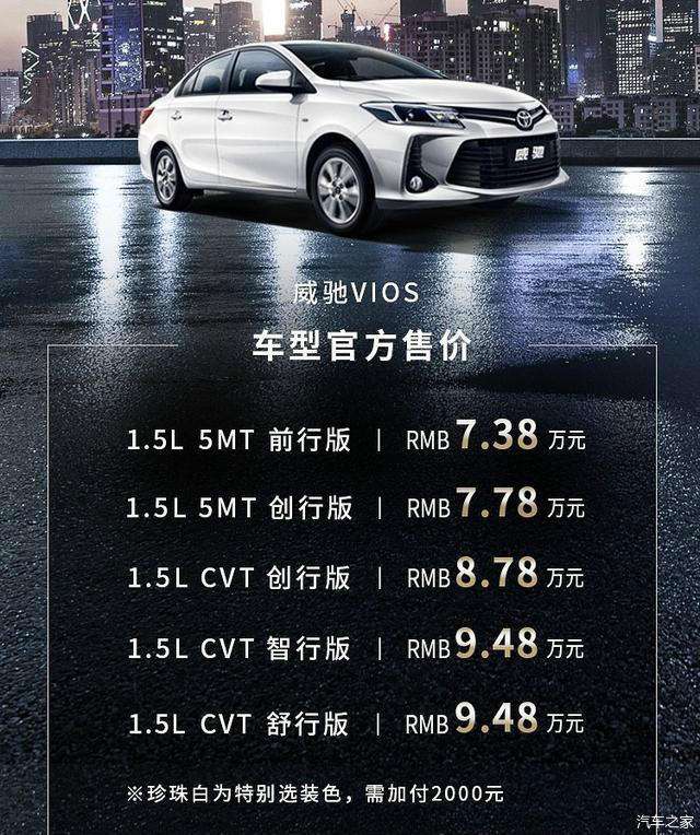 一汽丰田2021款威驰家族上市售718948万元