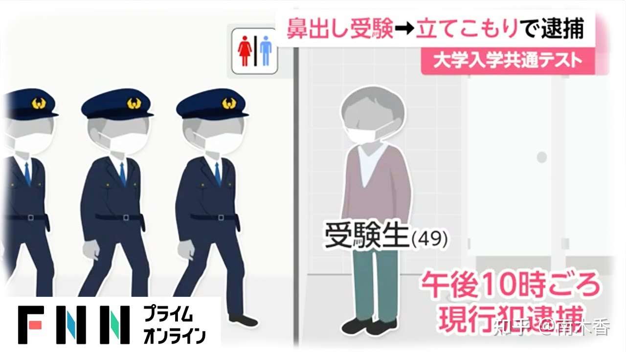 日本高考戴口罩露鼻子的那名考生 49岁 被警视厅当场逮捕了 知乎