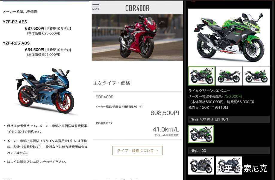 雅马哈r3已来 本田cbr400r将至 Ninja400安好 知乎