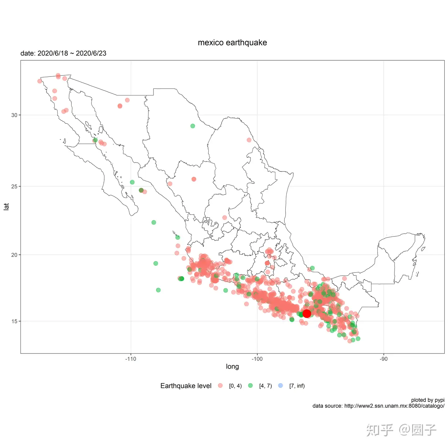 墨西哥地震数据可视化 知乎