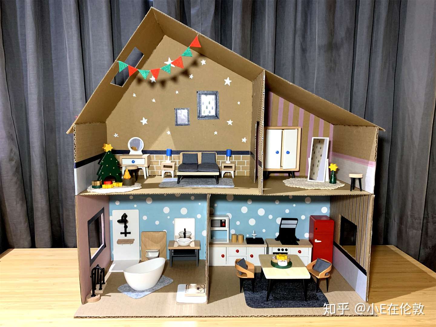 把一堆旧纸板 变成了宜家的玩偶屋doll House 知乎