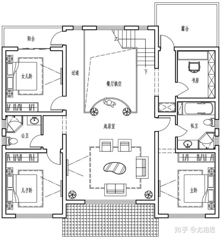 现代风二层农村别墅前后都有庭院还带车库做养老房太合适了