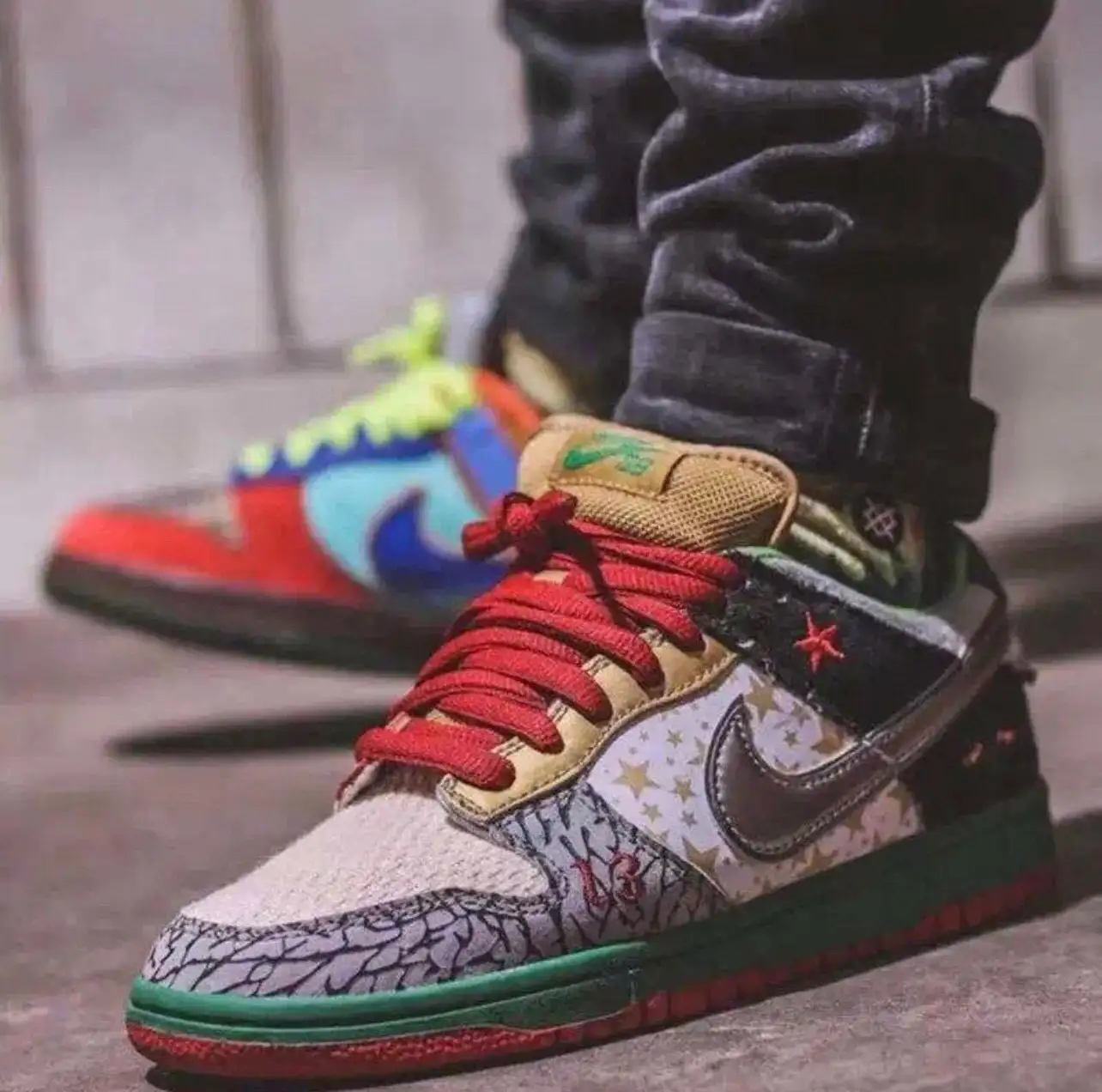 耐克Nike SB Dunk Low What The What The Paul P-Rod 彩色拼接鸳鸯板鞋