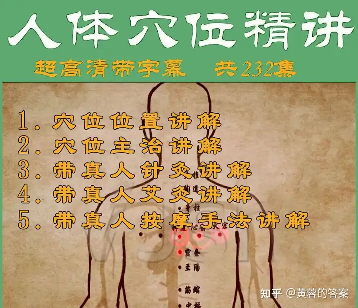 穴位精讲实超视频中医人体穴位图真人版高清视频教学取穴精简人体经络穴位视频穴位