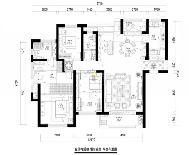 名雕装饰丨180平欧式风格设计，壕气又有面子！(图6)