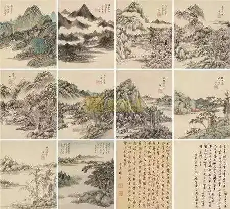 珍品旧蔵清代中国古画作者張大千【四尺中堂画撥墨山水画】 国画古置物