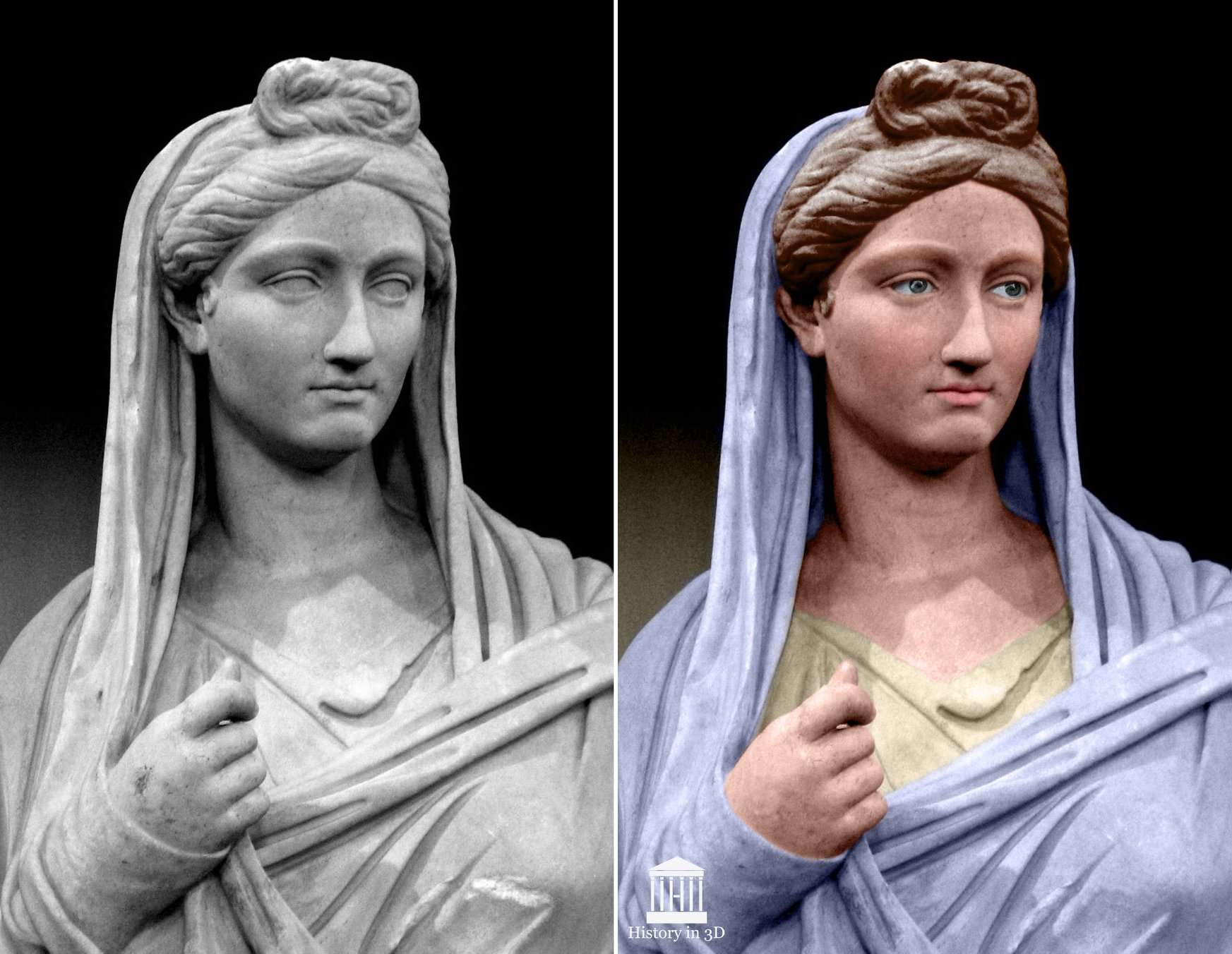 mooncatcher 的想法: 哈德良的皇后vibia sabina塑像的色彩复原