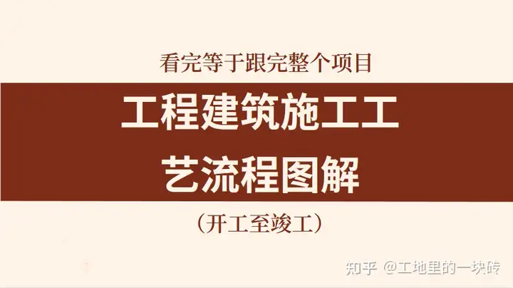 看完等于跟完整个项目：工程建筑施工工艺流程图解（开工至竣工）