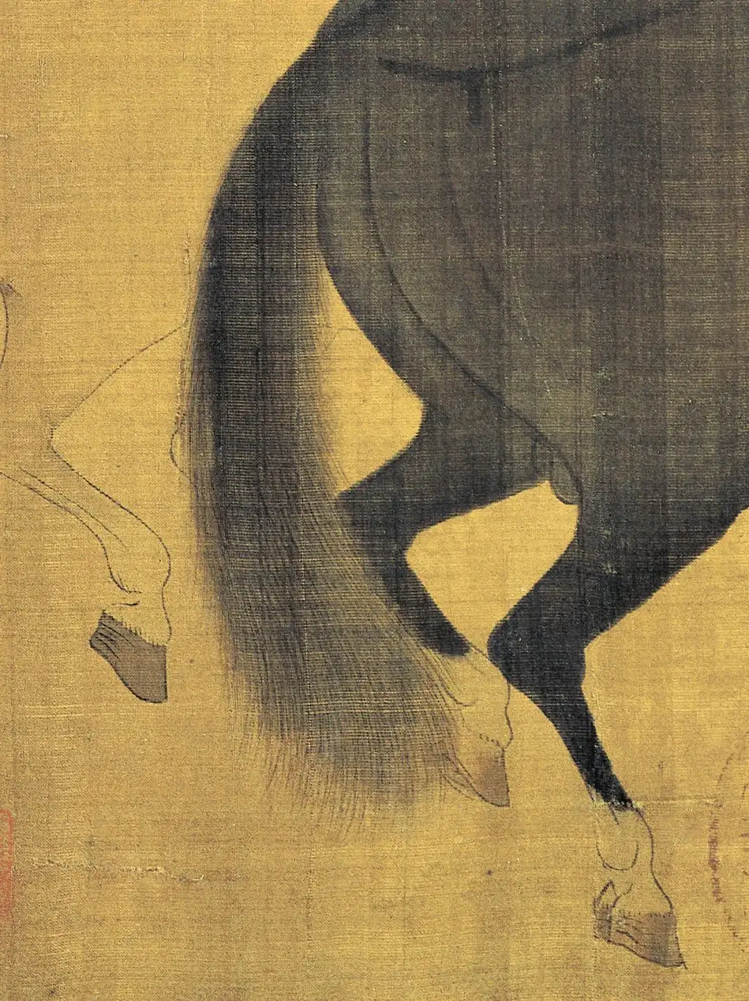 唐 韓幹 (８世紀） 「牧馬図」 額装 / 二玄社/複製 複写-