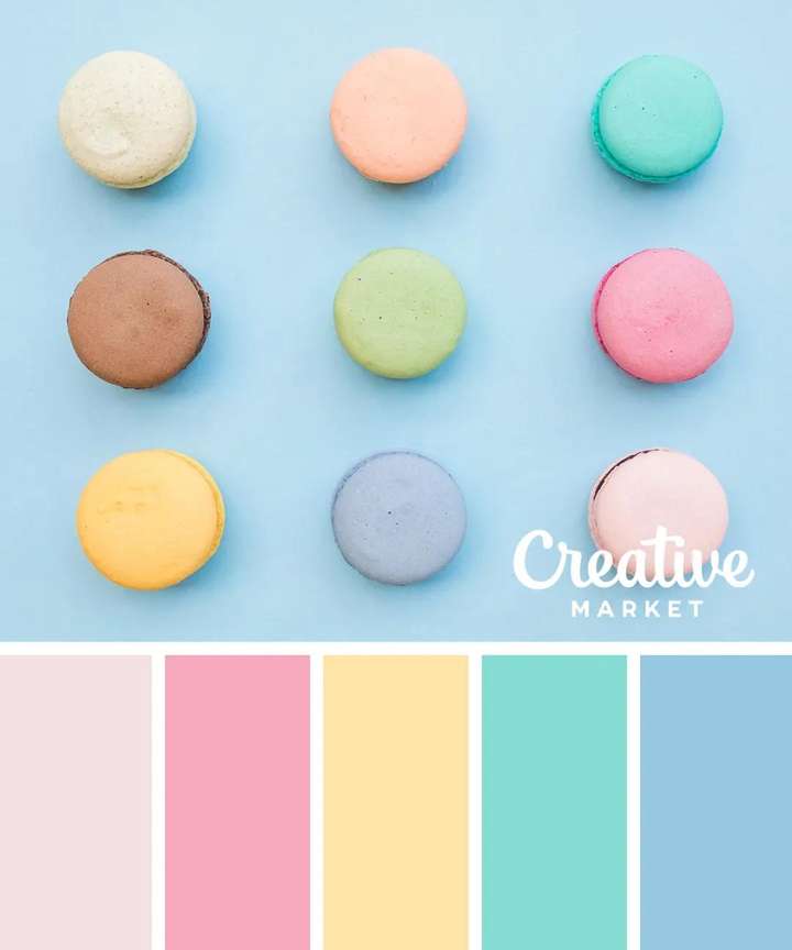 甜甜的马卡龙色系装修治愈系色彩暖暖的幸福