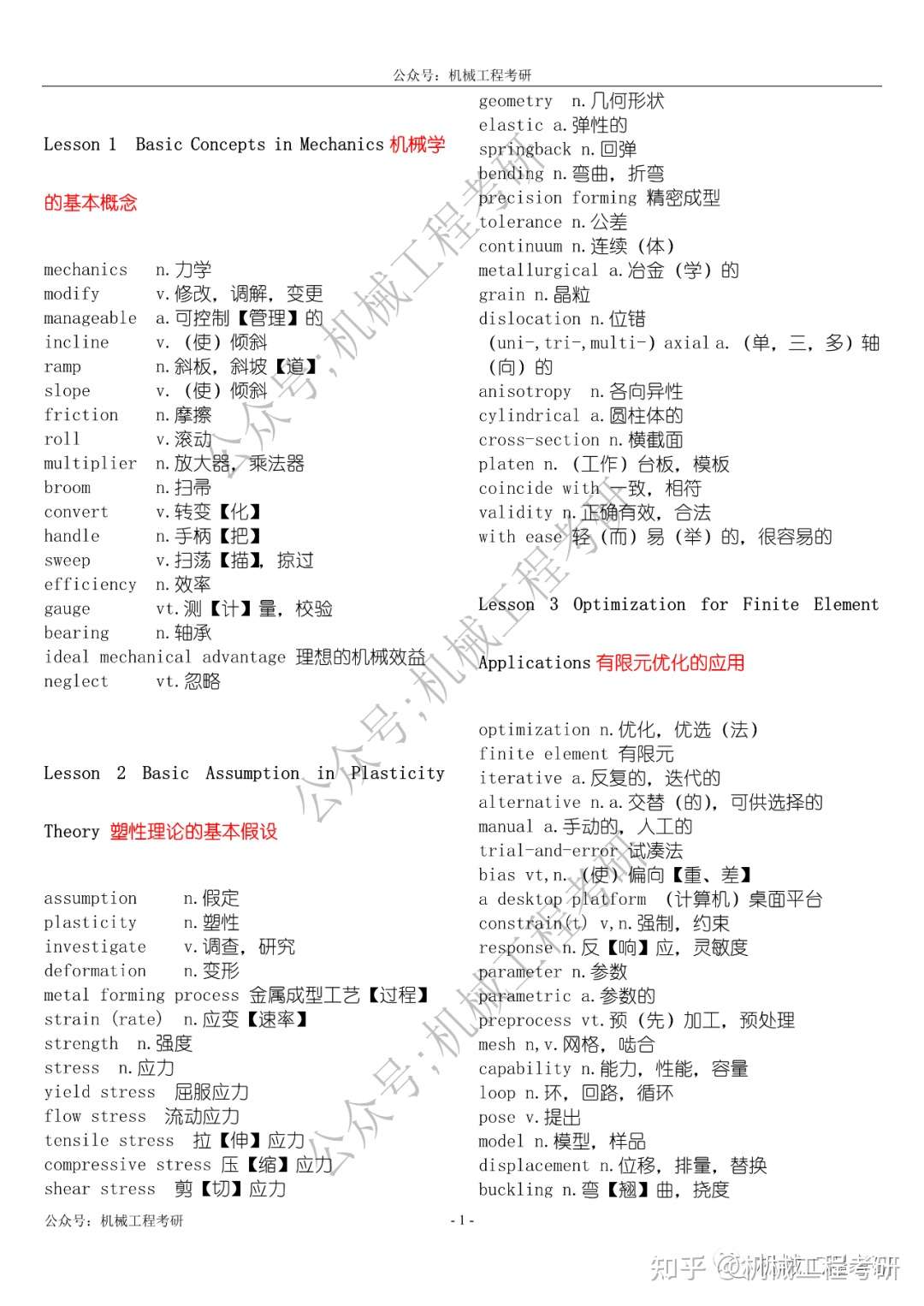 机械专业英语词汇 知乎