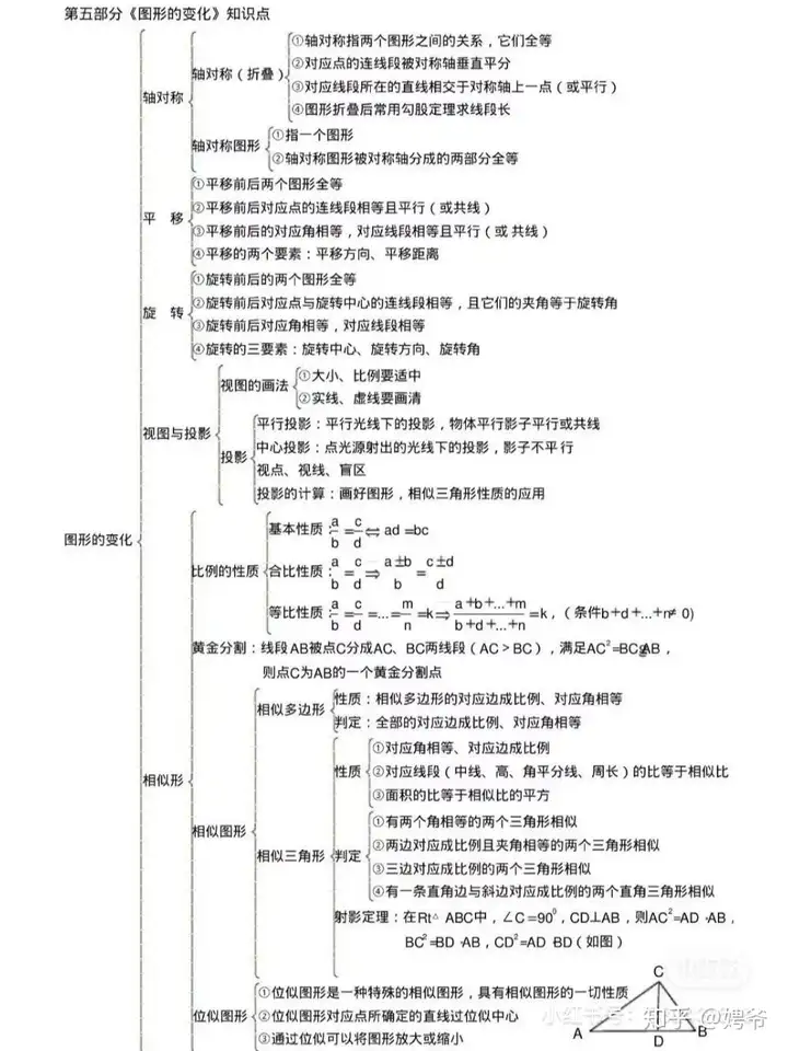 初中数学|知识点 框架汇总，初中必收藏