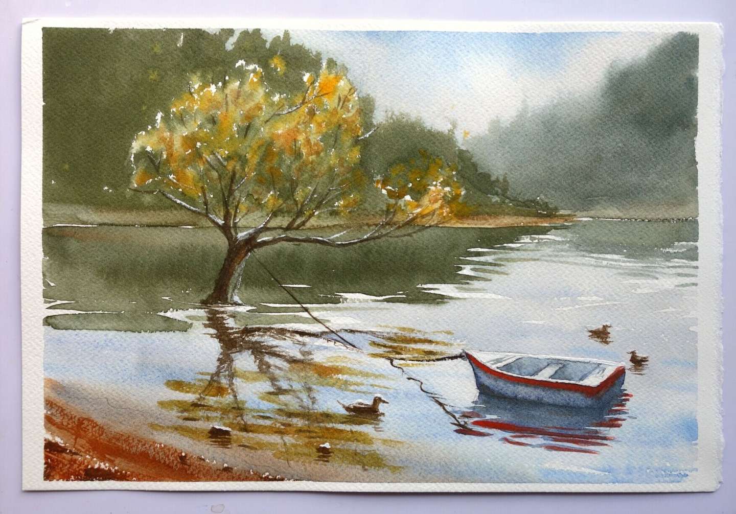 【国内正規品】 水彩画「小網代湾」 絵画