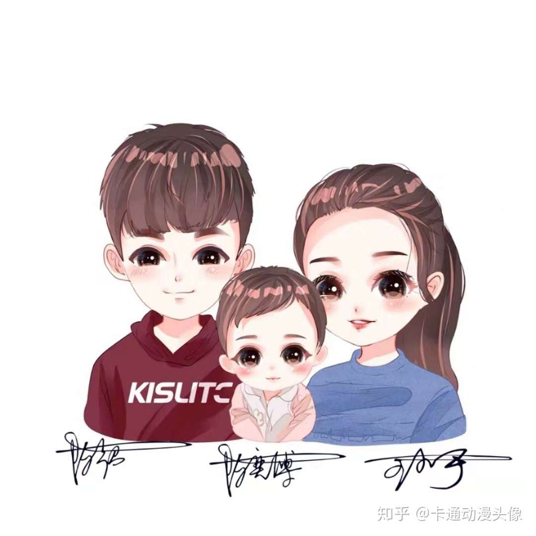一家人的卡通头像 上你们一家人的个性艺术签名 是不是特别棒 知乎