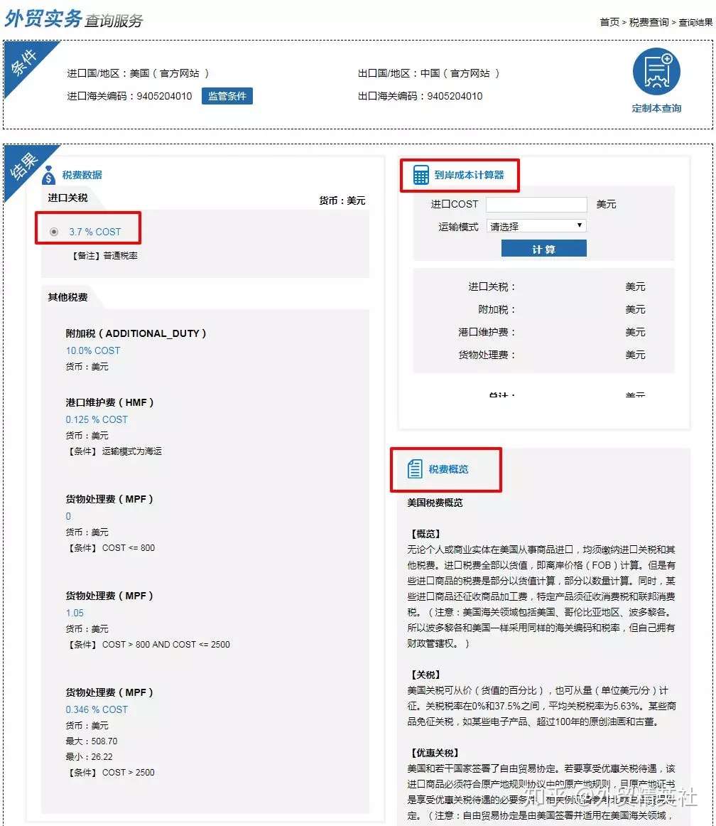 干货收藏 各国进口关税查询 知乎