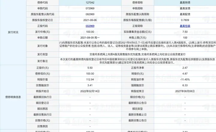 嘉美转债价值分析 嘉美转债值得申购吗 中签后能赚多少钱