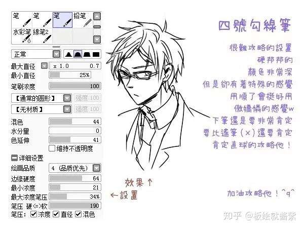 Sai教程 笔刷不求人 Sai常用笔刷设置 满足你所有需求 知乎