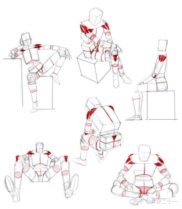 人体板绘绘画姿态 进阶常规姿态坐 躺 走 跑 跳跃画法 知乎