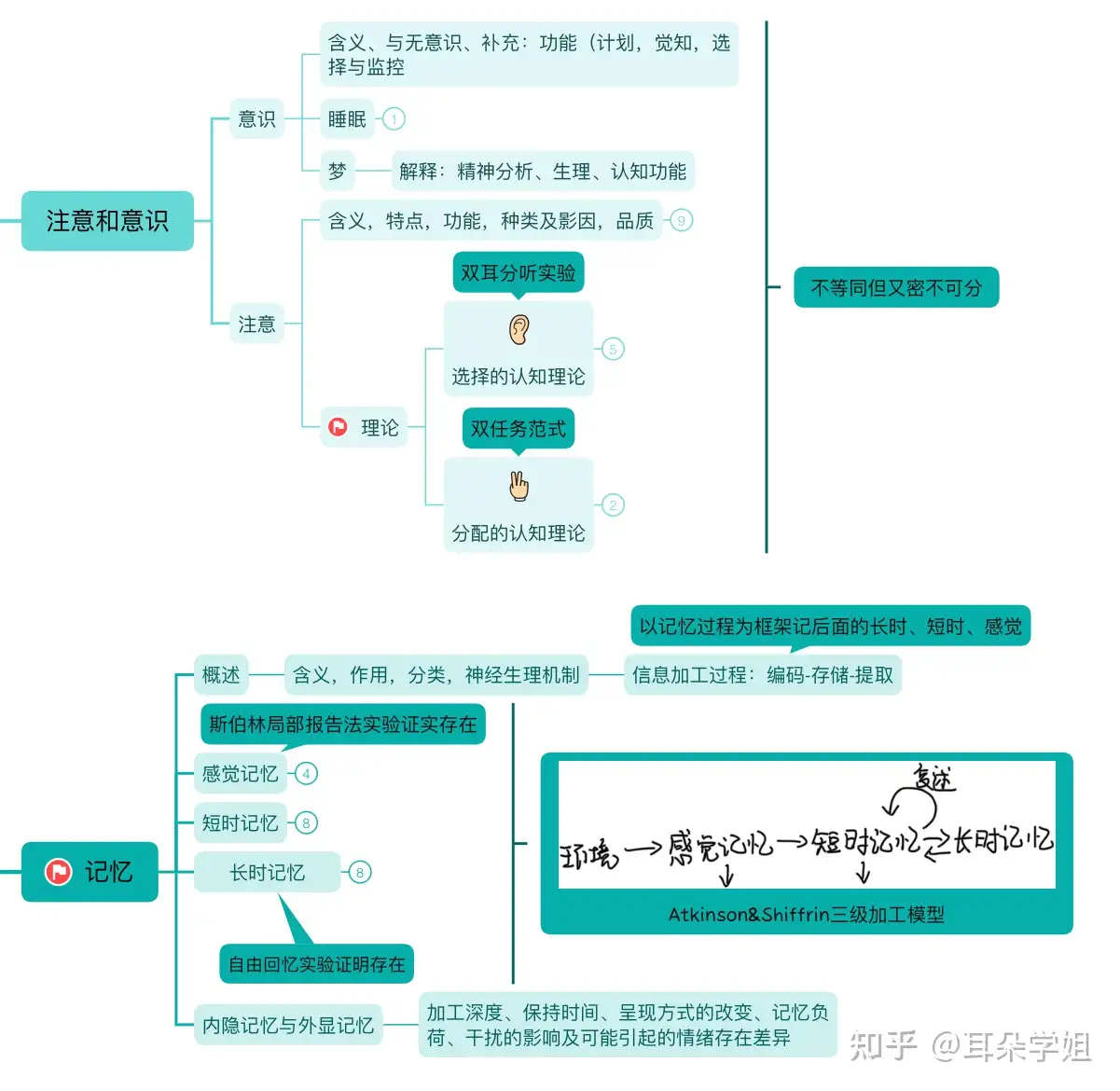 普通心理学知识点思维导图 与经典实验共同做的知识迁移 知乎