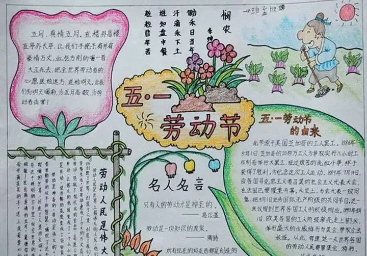 手抄报 | 五一劳动节手抄报作业来啦！这些模板提前收藏，作业不慌！