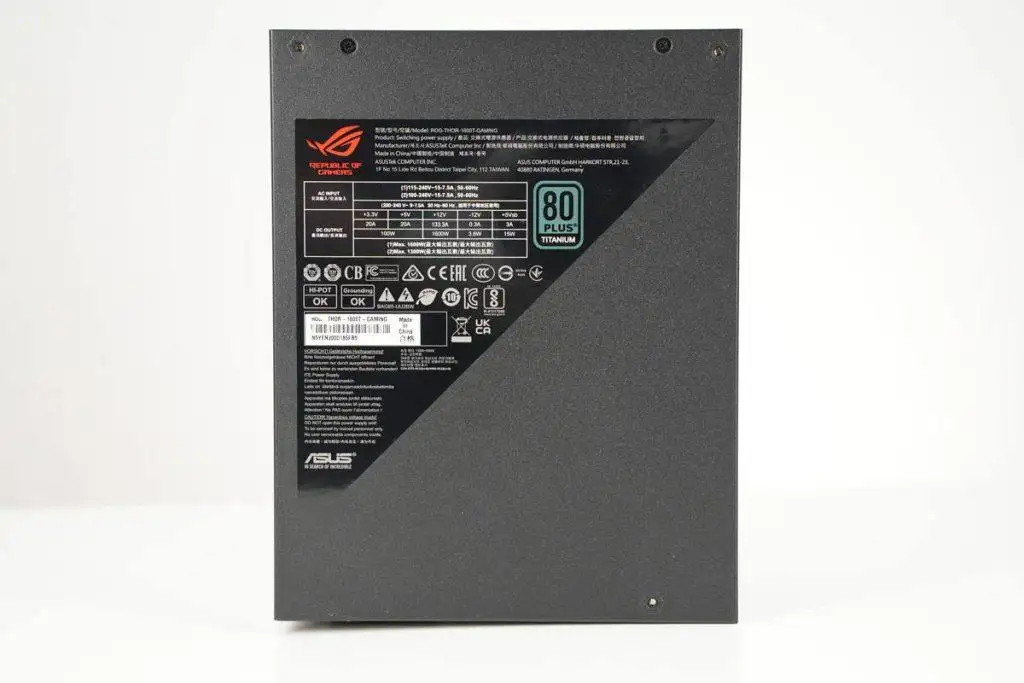 ASUS ROG-THOR-1600T-GAMING 80 PLUS Titanium 認証 ATX電源 1600W-