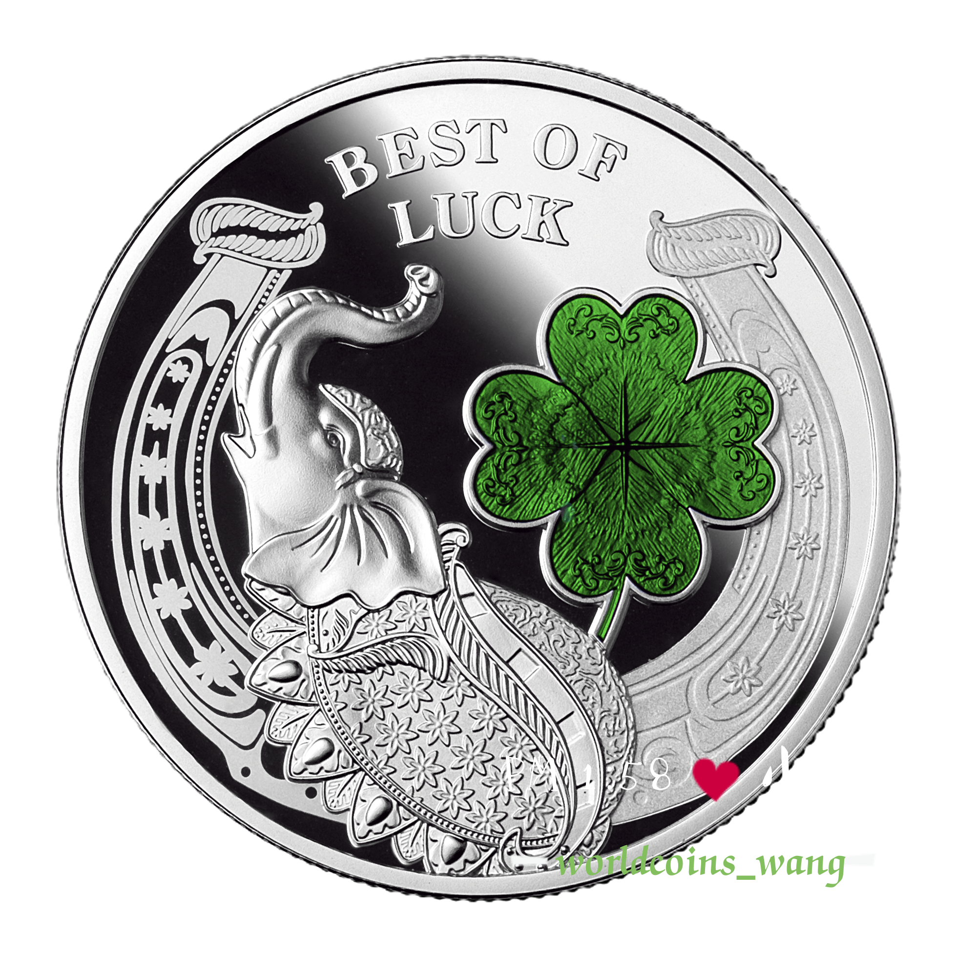 世界纪念币鉴赏 的想法: 祝你好运-2022年纽埃银币 四叶草,马蹄铁