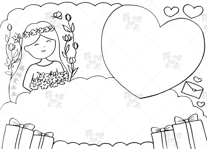 女神节快乐！38妇女节主题手抄报模板，简单又好看，含内容文字
