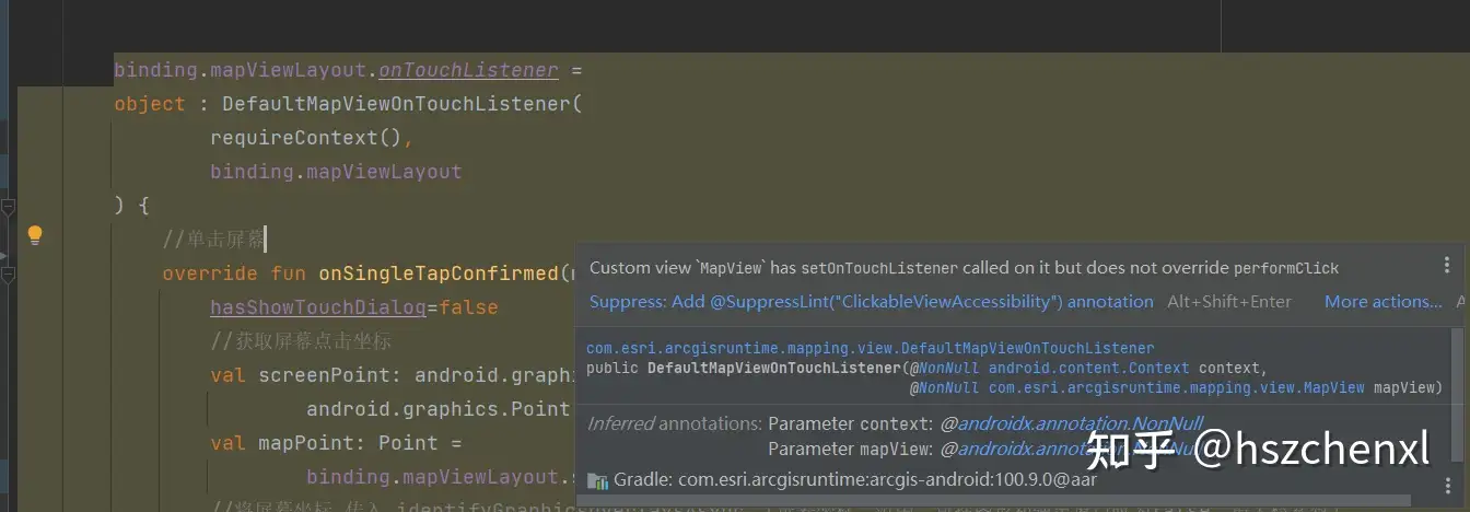Custom view `MapView` has setOnTouchListener called on it but does not  override performClick - 知乎