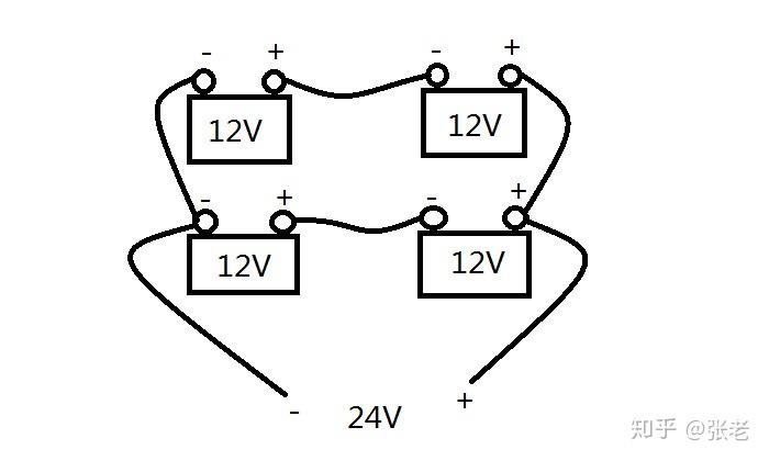 电瓶12v变24v示意图图片