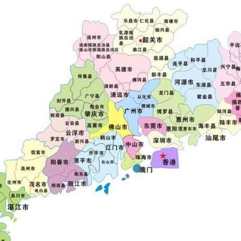 广东,中华人民共和国省级行政区,简称"粤",省会广州.